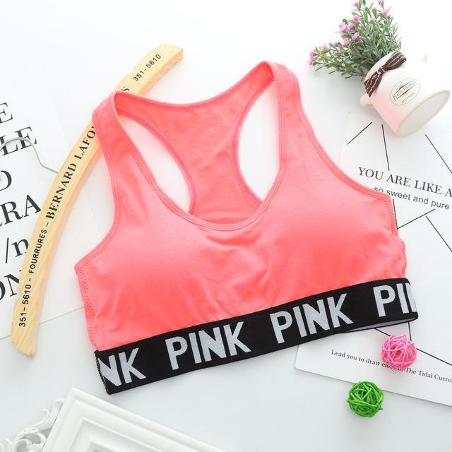 Fitness workout padded sports bra - Pinky solid - quick dry - 6 colors