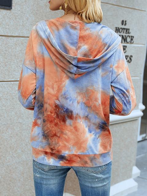 Tie-dye Print Zipper Cardigan Coat-Pinkami