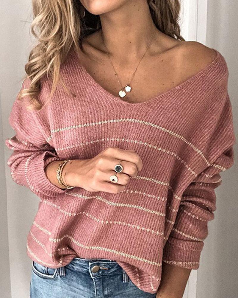 Striped Drop Shoulder Sweater
