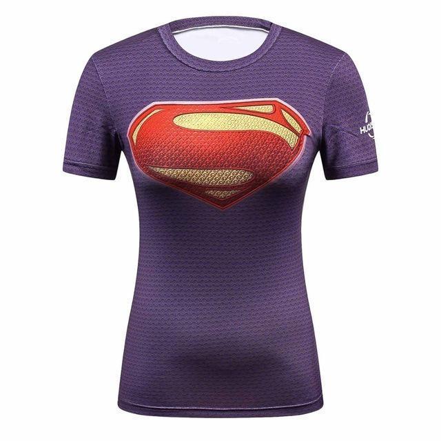 Fitness compression T-shirt - Supergirl classic-Pinkami