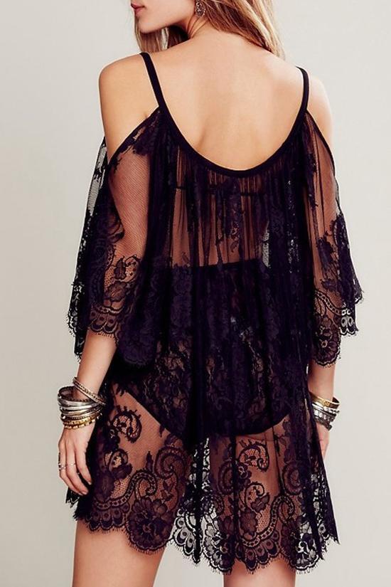 Cold Shoulder Cover Up Dress-Pinkami