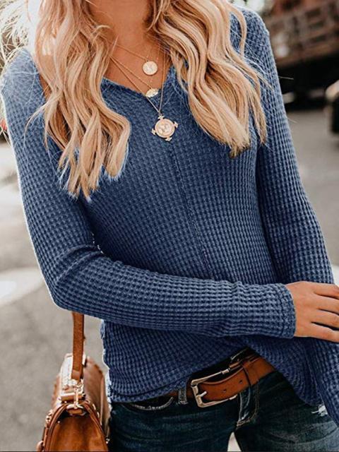 Vintage V Neck Slim Regular Sweater-Pinkami