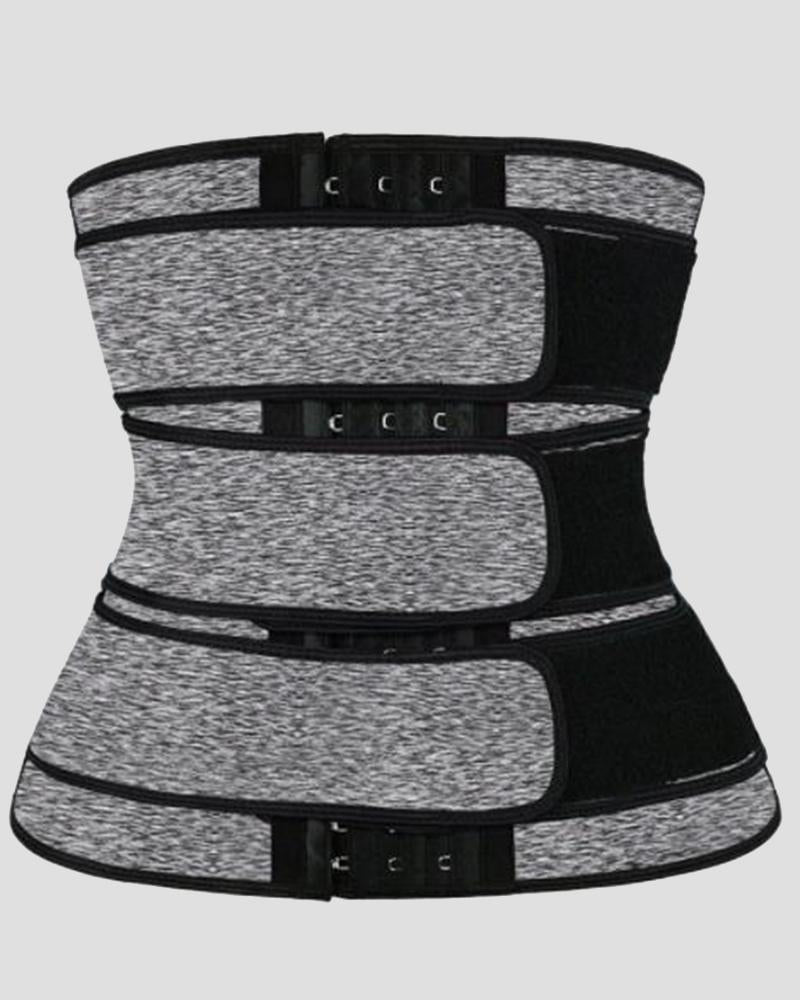 Triple Velcro Closures Trimmer Belt Waist Body Shaper Wrap Trainer-Pinkami