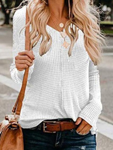 Vintage V Neck Slim Regular Sweater-Pinkami