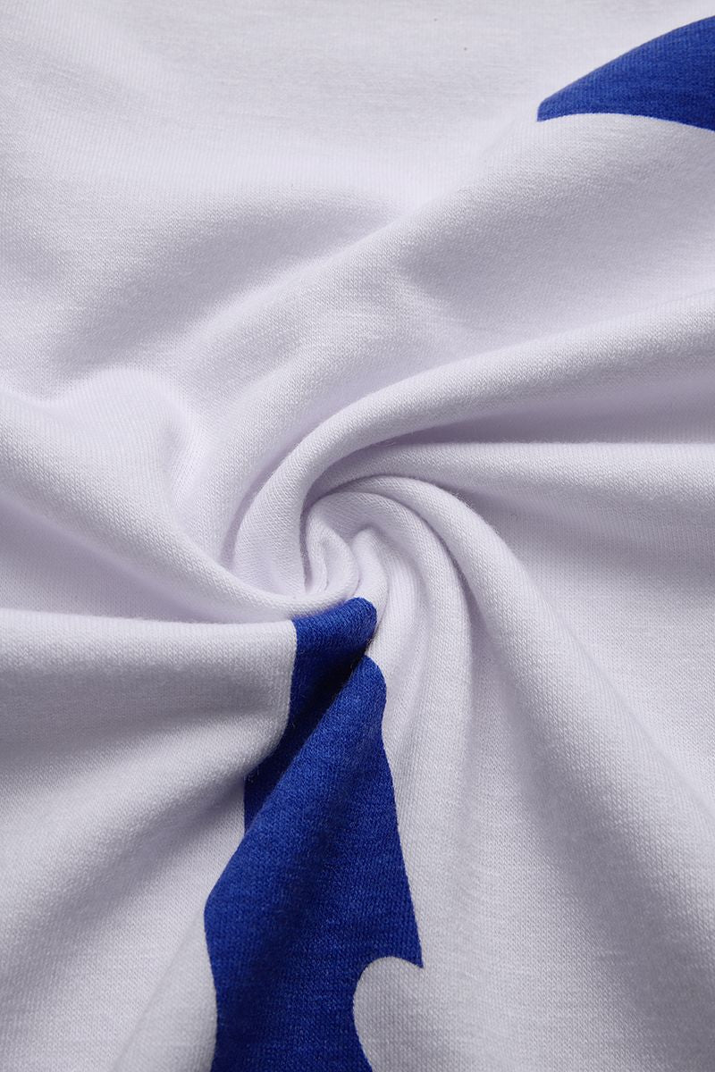 Anchor Print Half Sleeve Off Shoulder T-Shirt-Pinkami