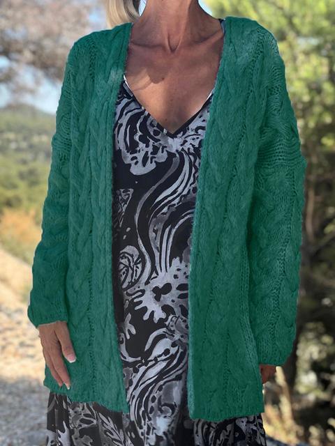 Twist Knitted Cardigan Sweater Coat-Pinkami