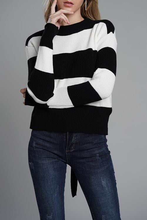 BLAISE Lace-up Back Sweater-Pinkami