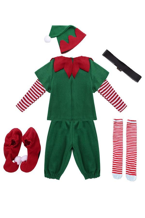 Kids Elf Costume Cute Christmas Outfit for Boys and Grils-Pinkami