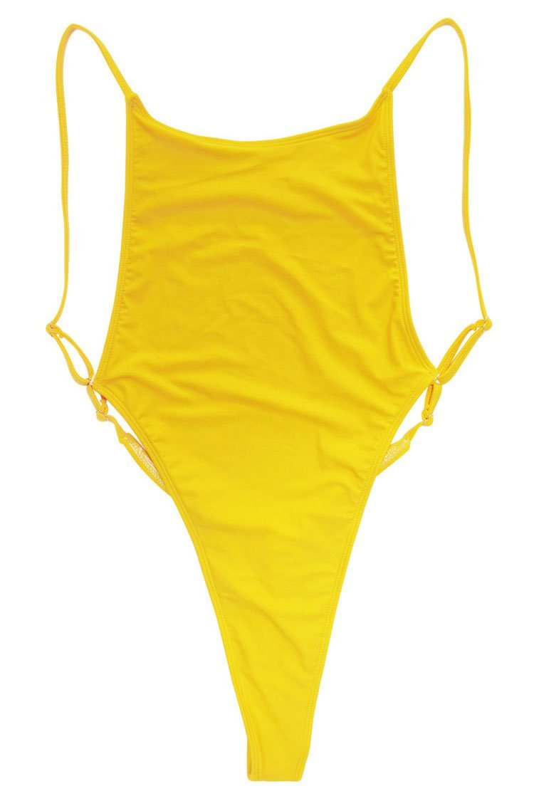 Ultra Sexy High Leg Thong Low Back One Piece Swimsuit