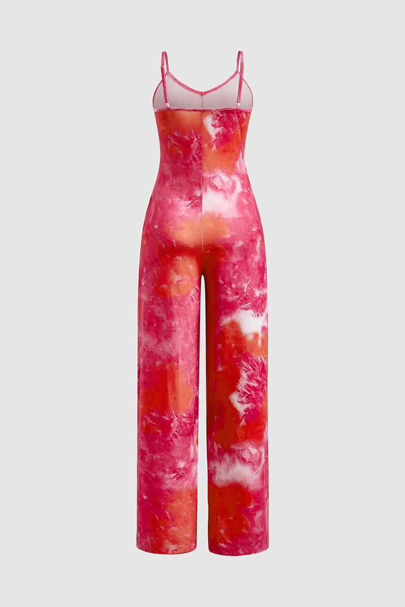 Tie Dye Slant Pocket Cami Jumpsuit