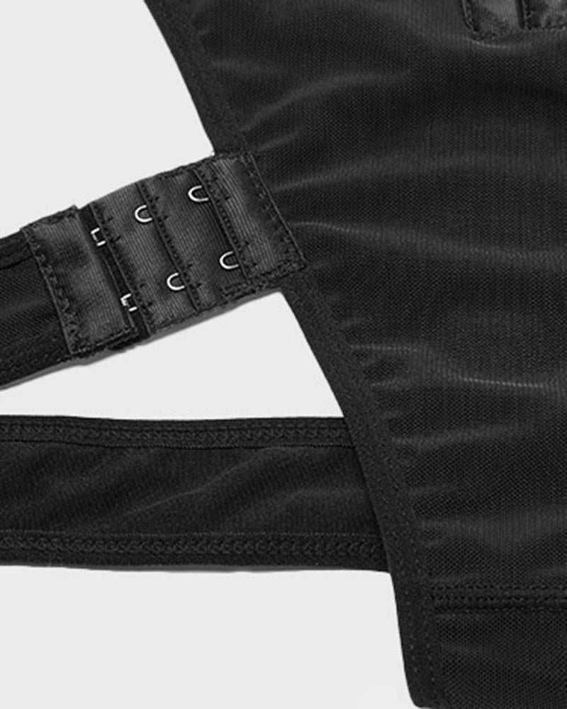 Steel Boned Lettuce Trim Cutout Shapewear