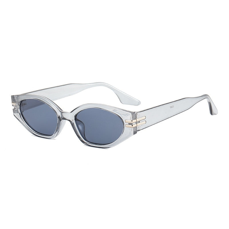 Polygonic Tinted Metal Detail Retro Sunglasses