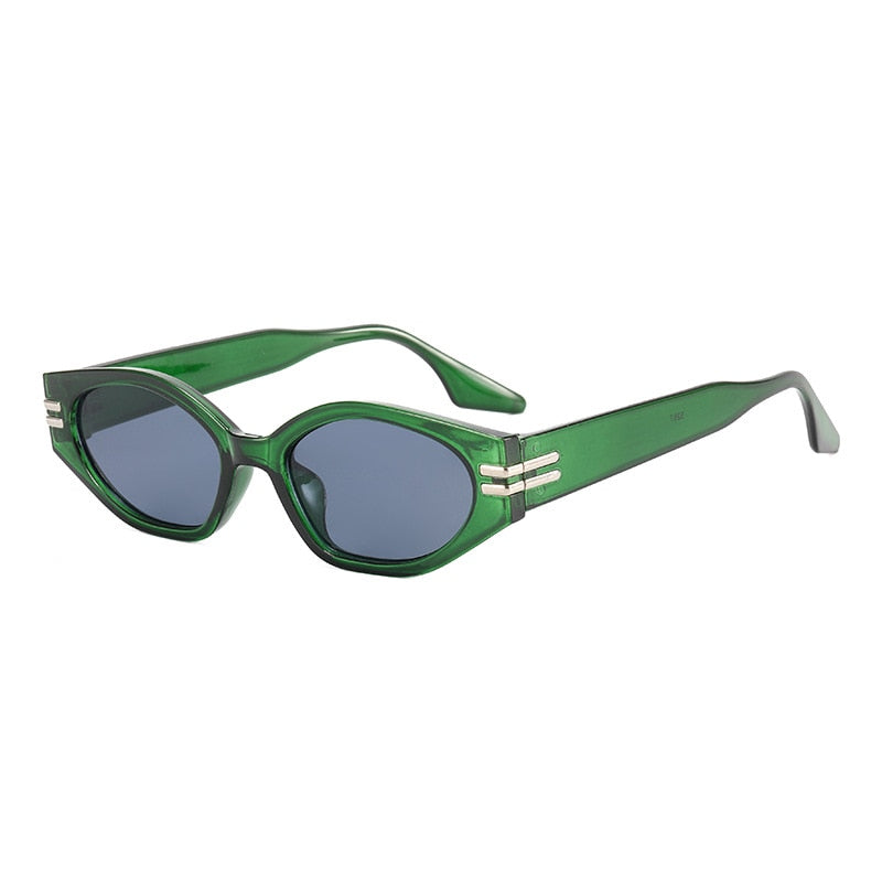 Polygonic Tinted Metal Detail Retro Sunglasses