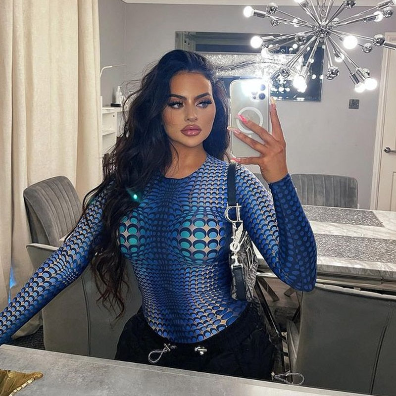 Printed Polka Dot Tight Hipster Bodysuit