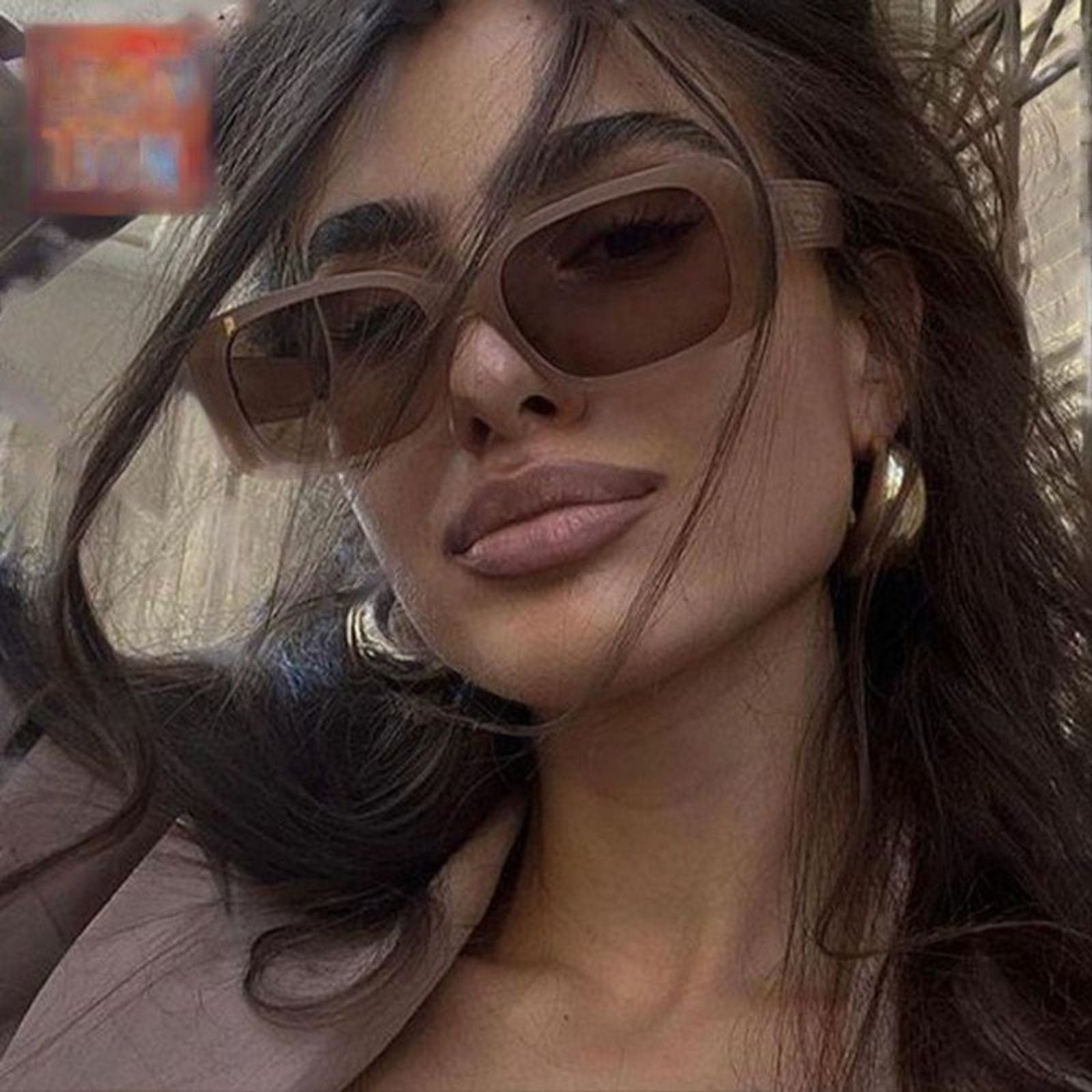 Frosted Frame Acrylic Square Sunglasses