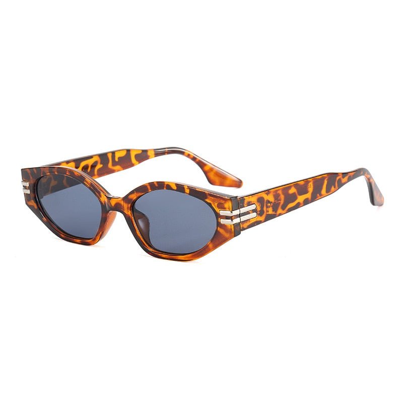 Polygonic Tinted Metal Detail Retro Sunglasses