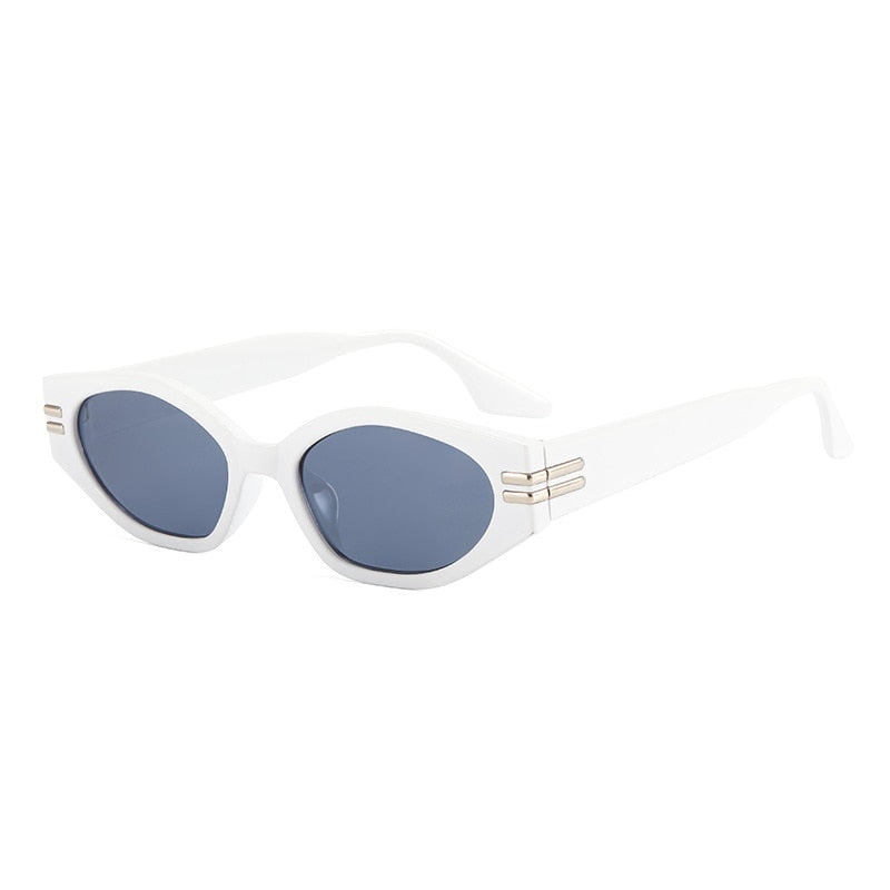 Polygonic Tinted Metal Detail Retro Sunglasses