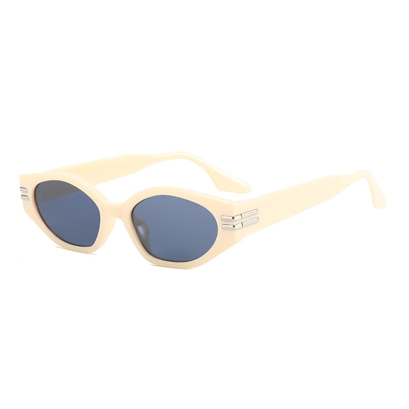 Polygonic Tinted Metal Detail Retro Sunglasses