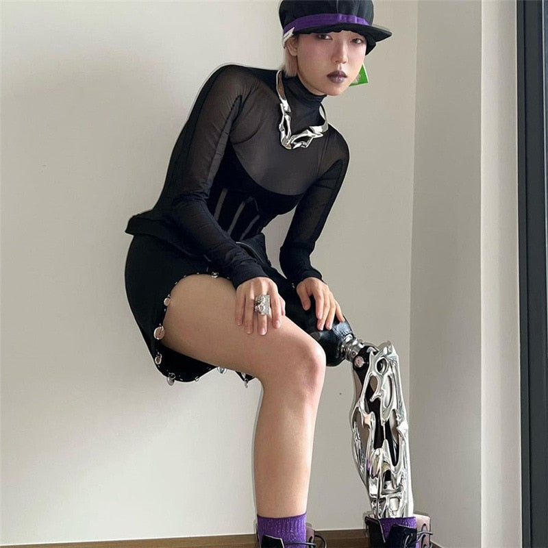 Mesh Long Sleeve Bodysuit