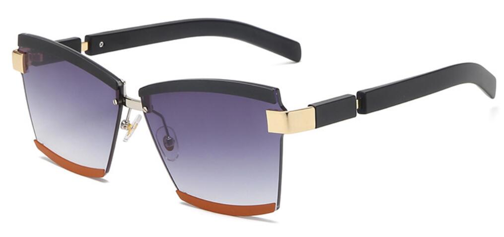 Contrast Rimless Rectangle Sunglasses