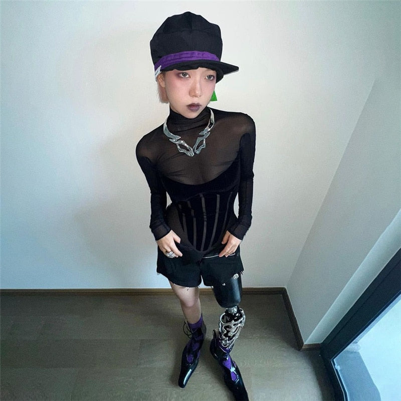 Mesh Long Sleeve Bodysuit