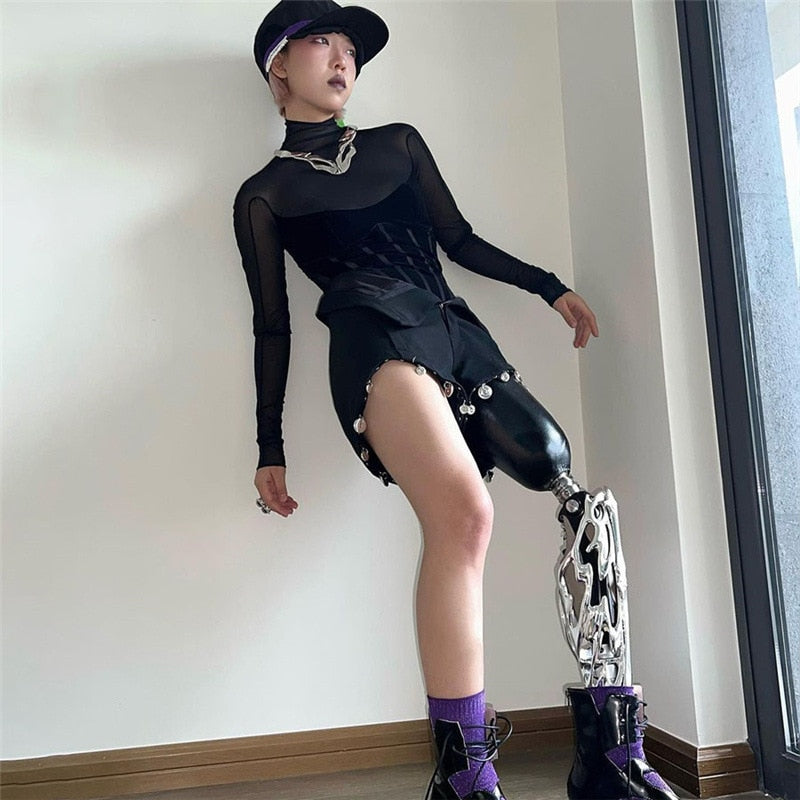 Mesh Long Sleeve Bodysuit