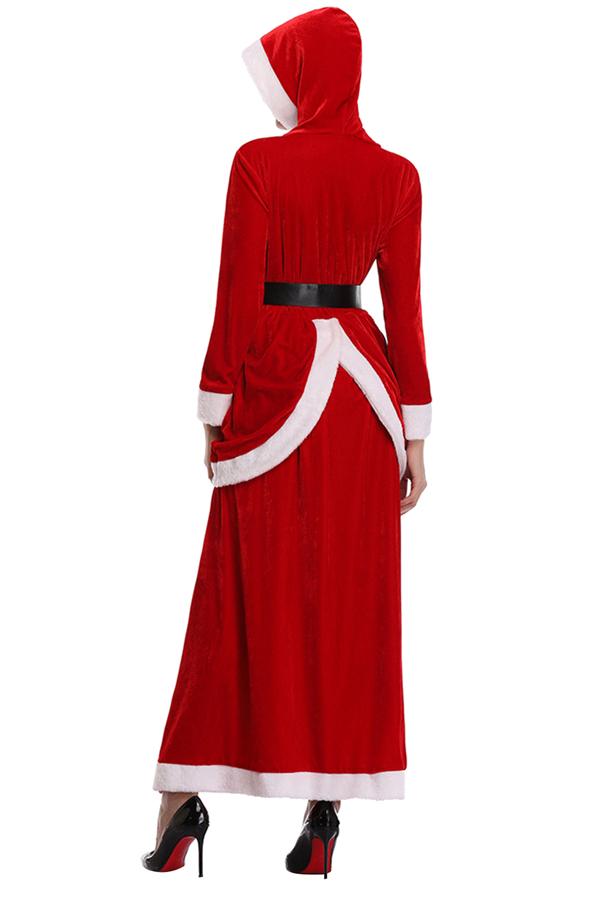 Fancy Miss Santa Christmas Costume Dress For Women Red-Pinkami