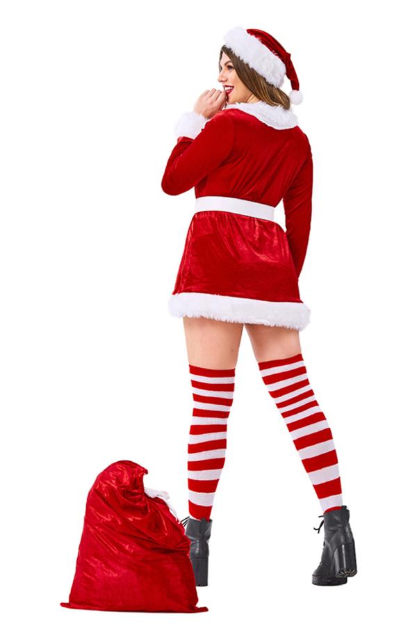 Deluxe Plus Size Christmas Santa Costume For Women-Pinkami