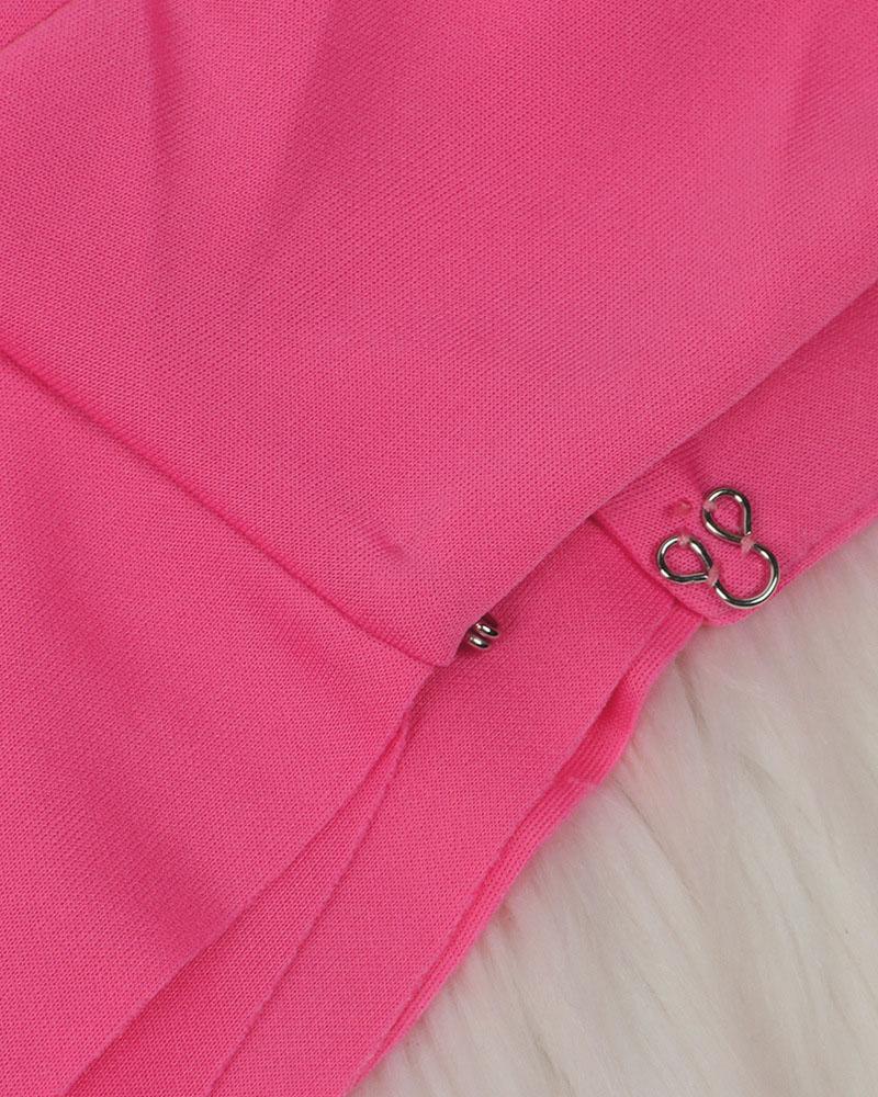 Solid Tiered Layer Ruffle Hem Blazer & Pants Set-Pinkami