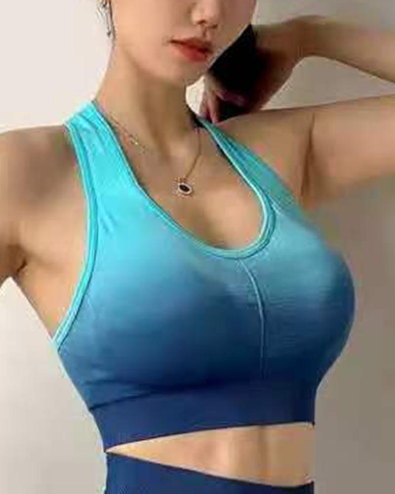 Ombre Raceback Sports Bra-Pinkami