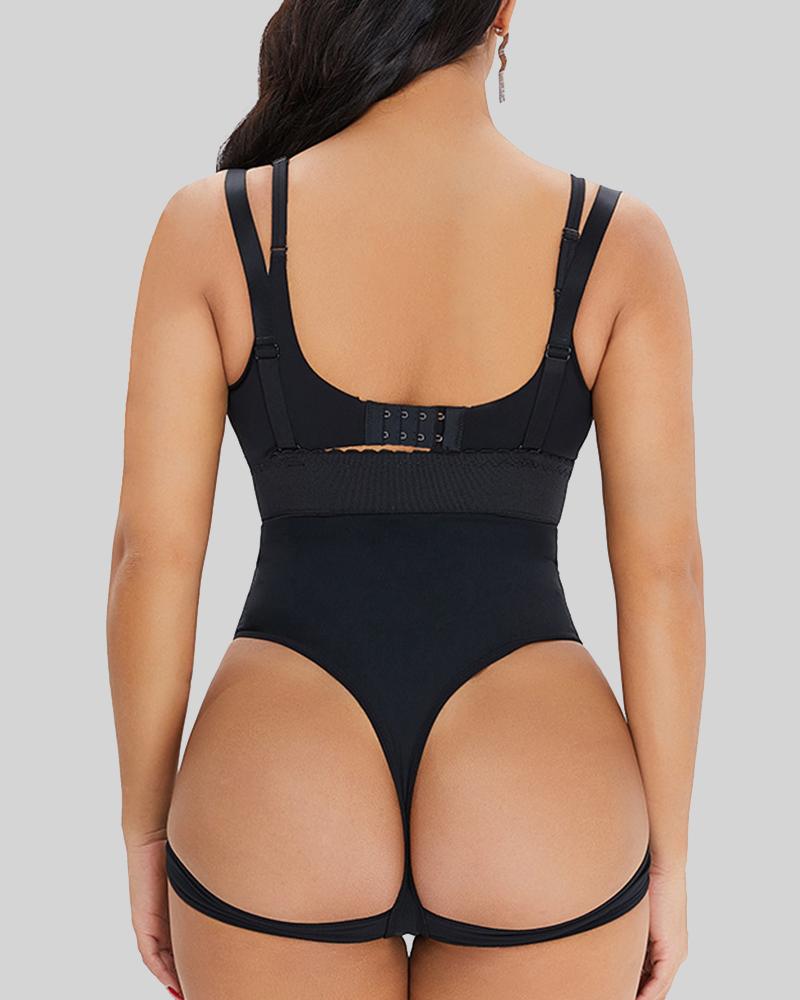 Steel Boned Lettuce Trim Cutout Shapewear