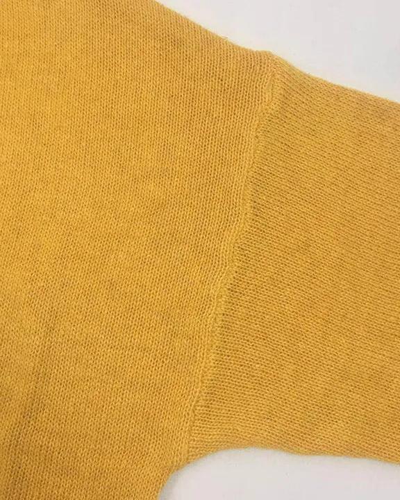 Solid Rib-knit Drop Shoulder Sweater-Pinkami