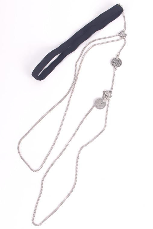 Silver Layered Coins Pendant Vintage Thigh Chain-Pinkami