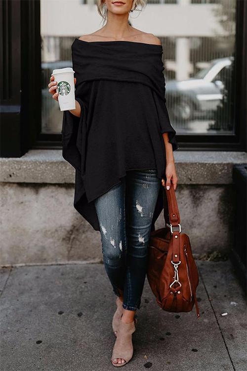 Lrregular Hem Strapless T-shirts-Pinkami