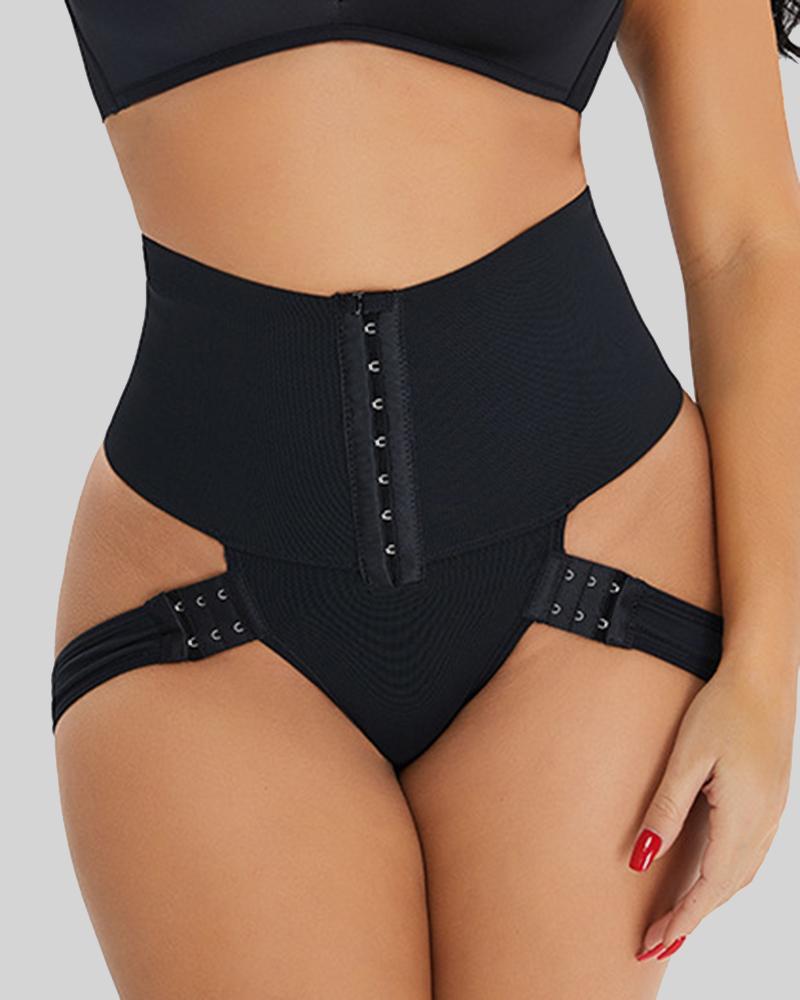 Steel Boned Cutout Butt Lifting Shapewear Shorts-Pinkami
