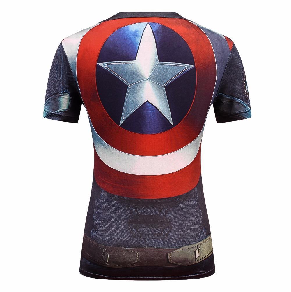 Fitness compression T-shirt - Captain America-Pinkami