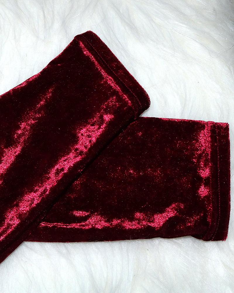 Solid Ruched Zip Up Long Sleeve Top & Split Hem Pants Set-Pinkami