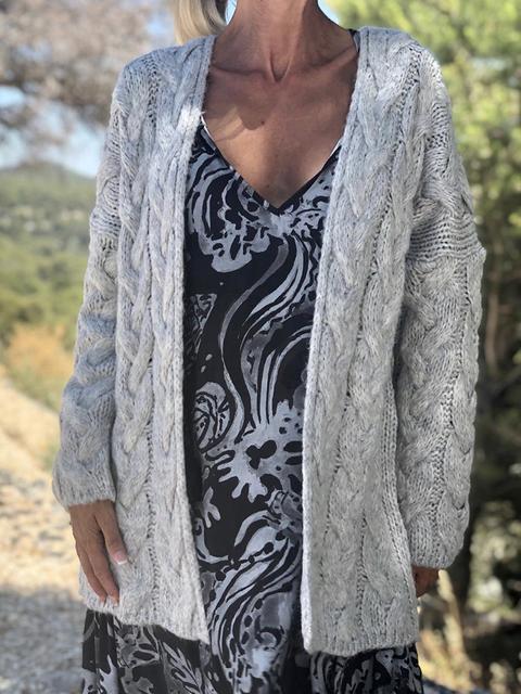 Twist Knitted Cardigan Sweater Coat-Pinkami