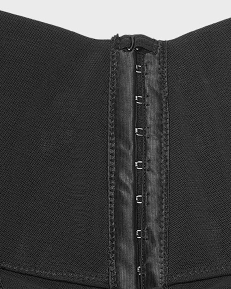 Steel Boned Cutout Butt Lifting Shapewear Shorts-Pinkami