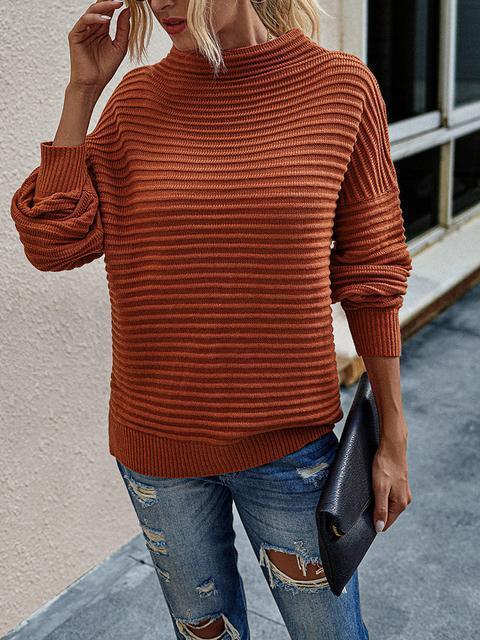 Long Sleeve Knitting Turtleneck Sweater-Pinkami