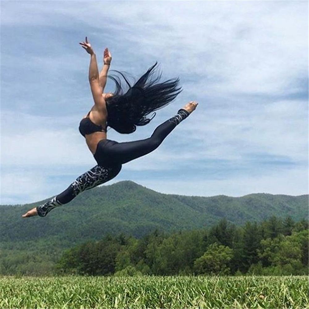 Tree Print Compression Sports Leggings-Pinkami