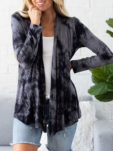 Tie-dye Casual Long Sleeve Cardigan-Pinkami