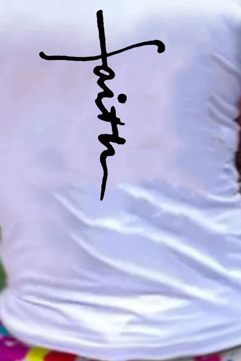 Letter Print Round Neck Tank Top-Pinkami