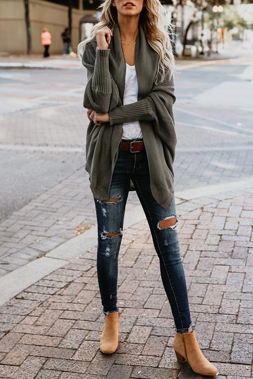 Commuter Bat Sleeve Cardigan-Pinkami