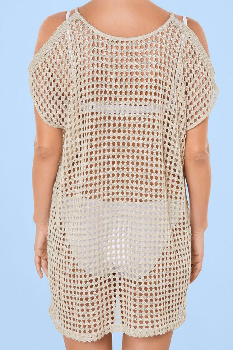 Cold Shoulder Crochet Tunic Cover Up-Pinkami