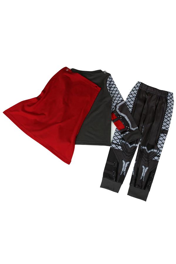 Crew Neck Long Sleeve Thor Halloween Kids Boys Pajama Gray-Pinkami