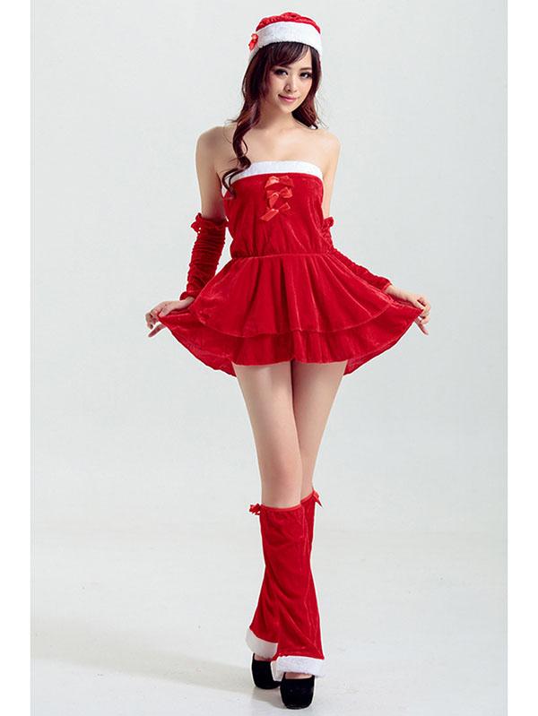 Mrs Santa Claus Dress Sexy Christmas Costume-Pinkami