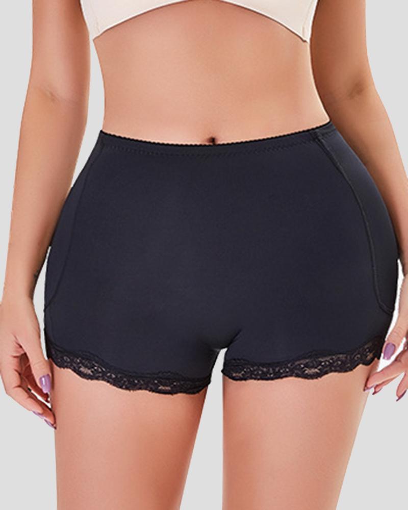 Floral Lace Butt Lifting High Waist Shapewear Shorts-Pinkami