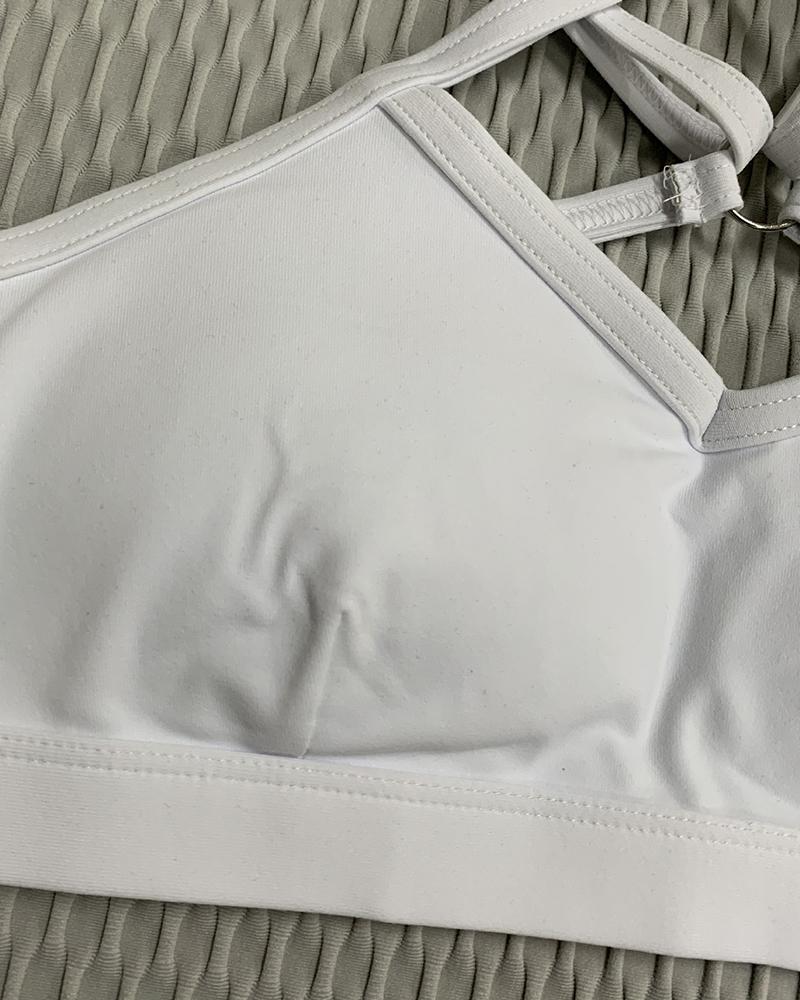 Ring Linked Cut Out Sports Bra-Pinkami