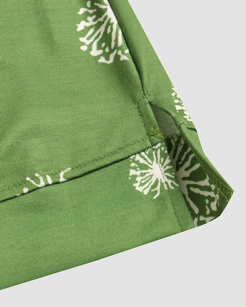 Dandelion Print Split Side Tank Top-Pinkami